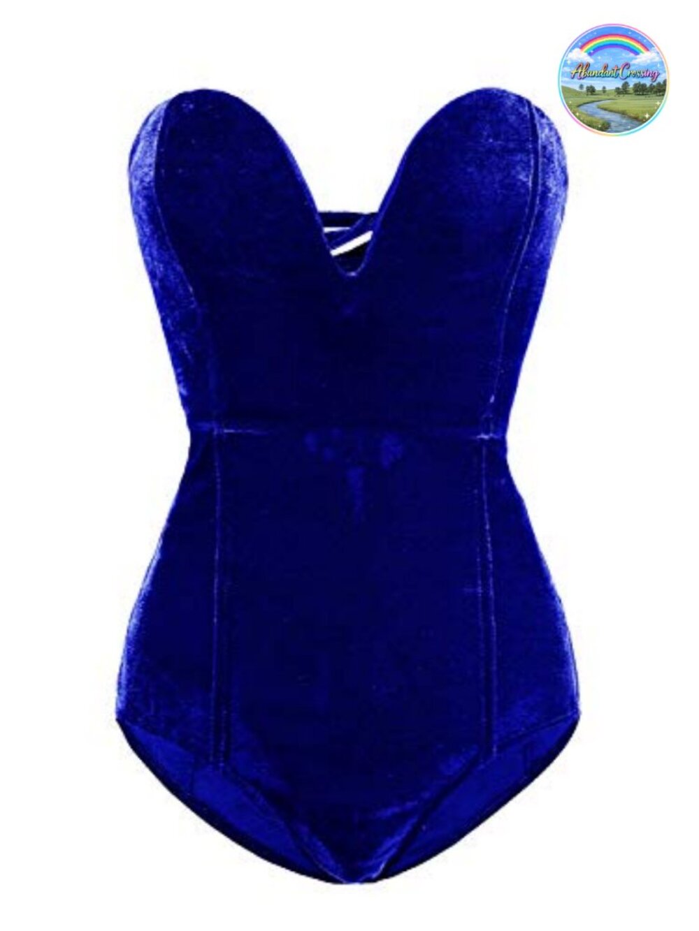 Velvet Bodysuit Strapless Lace Up Back V Neck Corset Halloween Costume